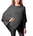 Celeste Ladies' Colorblock Cashmere Blend Poncho-Black/Grey, One Size
