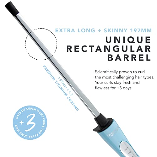 Chopstick Styler Extra Confident, Professional Super Skinny Curling Wand, 5 Variable Temperatures, 0.3” X 0.4”, Extra-Long Rectangular Titanium Barrel Long Lasting Voluminous, Natural Chopstick Curls #TOP1