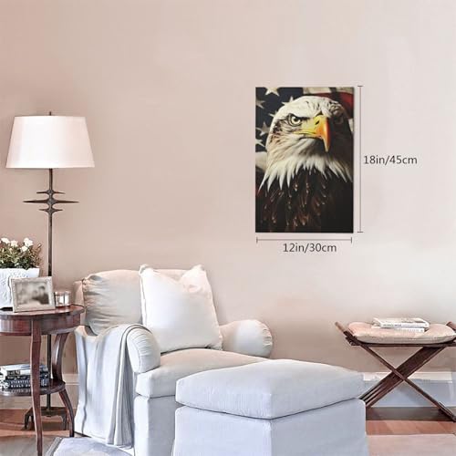 Toile drapeau aigle à tête blanche de vétérans impression HD durable