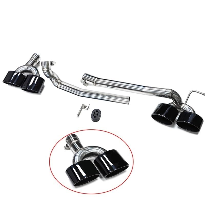 Tubo escape coche Tubo de para escape acero inoxidable para sistema para con silenciador(Black 26cm)