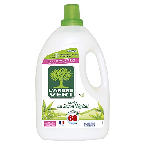 L'ARBRE VERT - Lessive Liquide au Savon Végétal - Hypoallergénique - Sans allergènes - 66 lavages - 3 L - Certifiée Écolabel Européen - Approuvée par les médecins allergologues de l’ARCAA Cover