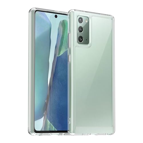 Image of Jhxtech Phone Case for Galaxy Note 20 5G Case, Samsung Note 20 SM-N980F SM-N981B Case Ultra Thin Clear Hard PC Back + Soft TPU Bumper Silicone Shockproof Cover for Samsung Galaxy Note20 Crystal Clear