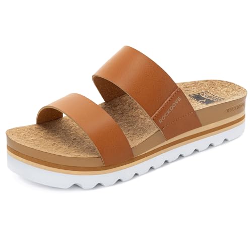 Image of RockDove Women's Isla Lift Platform Slide Sandals | Arch Support, Cute, Chic, Comfortable, Gift-Ready, Non-Slip, Indoor /Outdoor Sole, Breathable, Open Toe, Summer