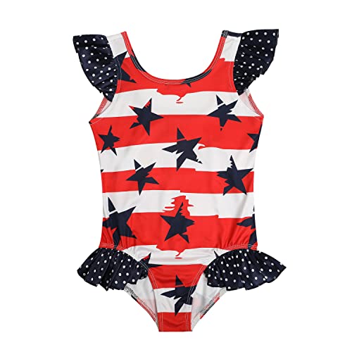 Image of iLover Girls Sparkle One Piece Swimsuits Crossback Swimwear Beach Bathing Suit with Adjustable Strap 4-10 Years