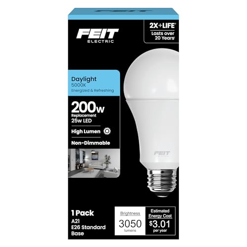 Feit Electric A21 LED Light Bulb, 200W Equivalent,...