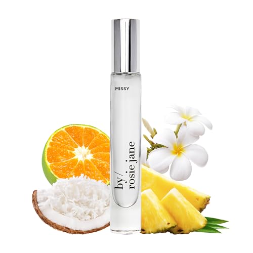 By Rosie Jane Eau De Parfum Travel Spray (Missy) - Clean Perfume for Women - Notes of Coconut, Green Mandarin, Pineapple and Frangapani - Paraben-Free, Vegan, Cruelty-Free, Phthalate-Free (7.5ml)