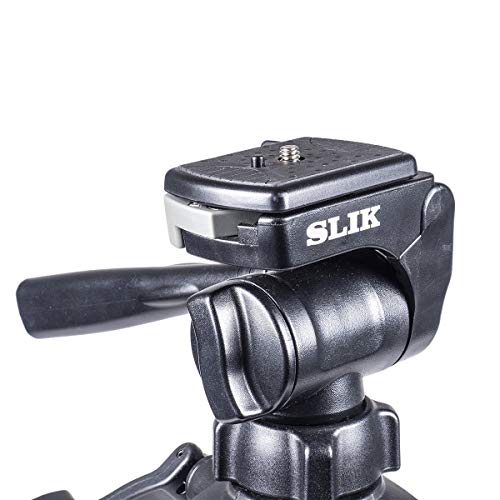 Slik U8800L Compact Lightweight Folding Aluminum Travel Portable Dslr/Slr Video/Camera Tripod With 3-Way Pan Head For Canon Nikon Sony Cameras With Carry Case - Black (612-051) #TOP3