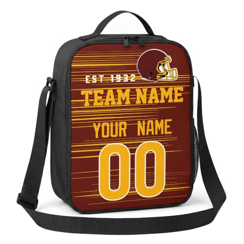 Image of W Lunch Bag Custom Name and Number Personalized Gifts | Custom Personalized Lunch Box for Men Women