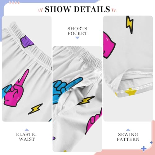 Pajama Pants Lounge Sleep PJ Bottoms Sleepwear Elastic Waist Drawstring S Peace Symbol Lightning4