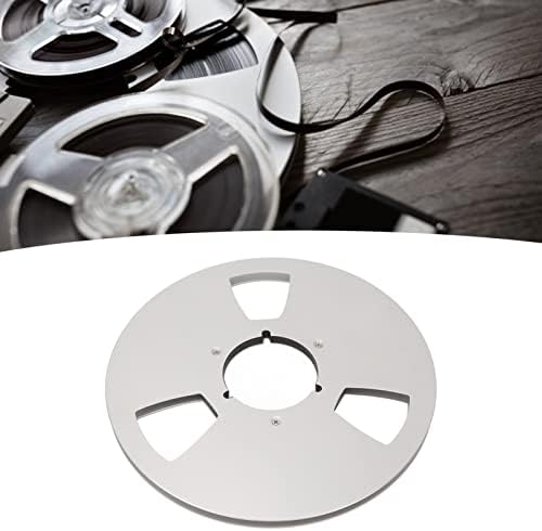 Recording Tape Reel, 1/4 10 Inch Empty Tape Reel, Universal Aluminum Alloy Empty Disc Opening Machine Parts for 1/4 Tape with 10 inch Diamete(Silver)