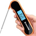 0.5 Sec Instant Read Meat Thermometer Digital with ±0.5? Precision, Food Thermometer for Cooking Kitchen Gadgets, Oven Grill Candy BBQ Essentials Accessories, Gifts for Him Dad Men Birthday, Orange
