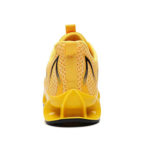 Wanhee Running Shoes For Men Sneakers Yellow Size 8.5 Athletic Jogging Tennis Walking Shoes Breathable Fashion Gym Runner Trail Workout Shoes #TOP5