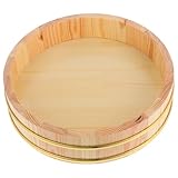 LIGIGWASH Cubo de Madera para Mezcla de Arroz Sushi Barril Japonés con Dorado para Cocina Restaurante Multifuncional y Elegante
