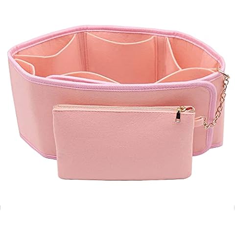 LEXSION Felt Purse Organizer insert Adjustable Bag Organizer with Wallet for Speedy Neverfull Pink Size: One Size Cover