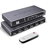 HDMI Splitter 4K 240Hz HDMI Switch 4 in 1 Out – 8K60Hz 4K240Hz HDMI Splitter mit Fernbedienung...