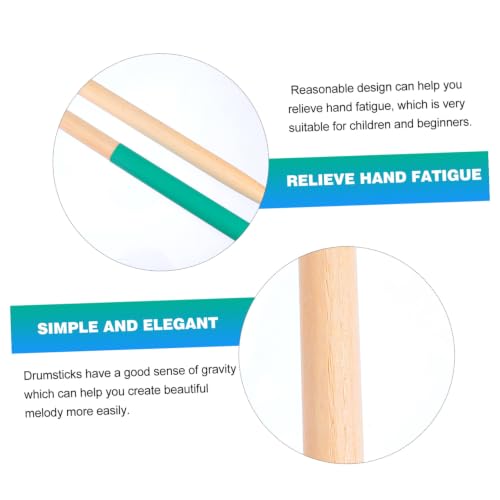 Mikinona 2 Pairs Maple Wood Drumsticks with Nonslip Handle Comfortable Hold Wooden Tip Drumsticks for Beginner and Student Practice Band Performances miniatura 3