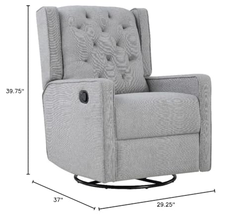 Sillón reclinable tapizado gris tejido miniatura 3