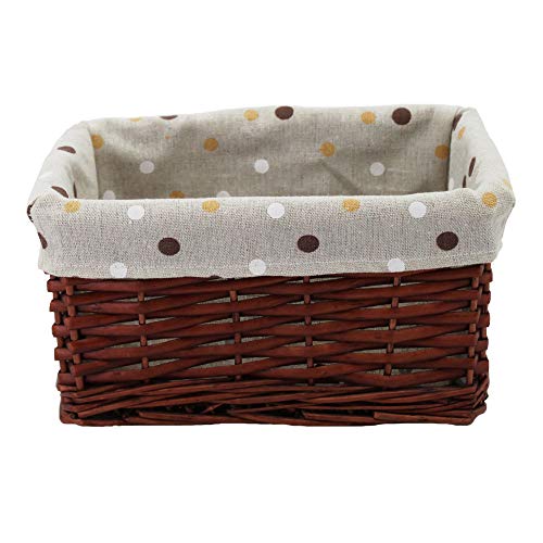 Kingwillow Rectangular Wicker Storage Basket&Bins Container, Organizer Box, Art & Craft (Small) (Clts-Brown) #TOP3