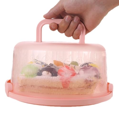 Boîte de transport sécurisée pour gâteaux – Support à gâteaux de qualité alimentaire, couvercle transparent avec poignée | Boîte de rangement réutilisable pour Cupcakes, légumes, Biscuits, récipient a