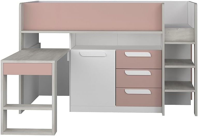 Vente-unique LOUKALA Combined Bed with Desk Retracted