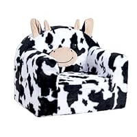ALIMORDEN Animal Series Kid's Chair, Ultra-Soft Comfy Foam Filled Toddler Sofa Chair, Cute Animal-Shaped Design Toddler Couch, Lightweight Birthday for Baby Boys & Girls (Cow)