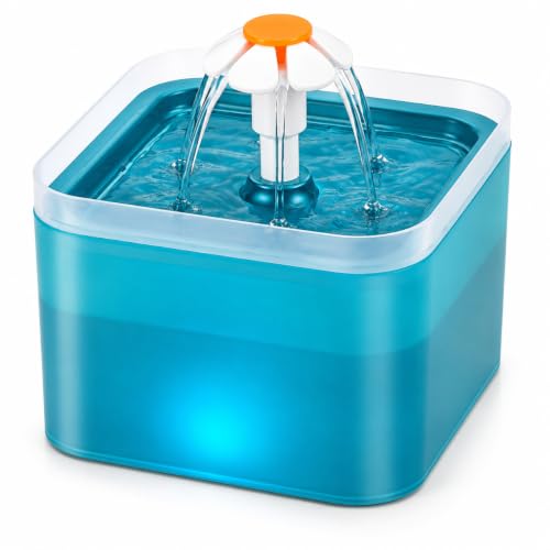 Image of PetVogue Pet Fountain Cat Water Dispenser (2 L) - Healthy and Hygienic Drinking Fountain Super Quiet Flower Automatic Water Bowl for Cats, Dogs, Birds and Small Animals