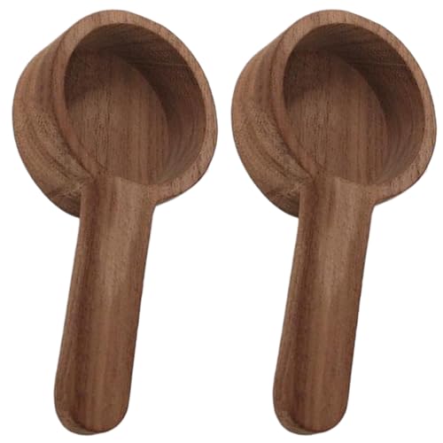 Bola de madera, 2 piezas de madera que medía de, cucharada de café pequeña de 3.9 pulgadas, cucharada reutilizable para té de cocina café con especias de azúcar, cucharas de medidas
