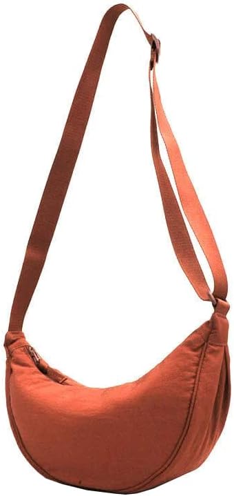 Simple Women Dumpling Crossbody Bag Nylon Crescent Bag Small Sling Crossbody Bag Stylish Shoulder Bag Purse Handbag