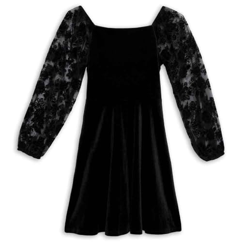 Speechless Girls' Long Sleeve Flocked Tulle and Velvet Party Dress3