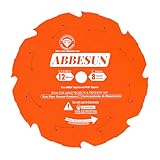 1 Pack 12 Inch 8T PCD Tipped Hardie Blade Fiber Cement Circular Saw Blade with 1'' DMK Arbor, for Diablo 12'' Circular Saw Blade D1208DH, Polycrystalline Diamond Tipped, for Laminate Flooring