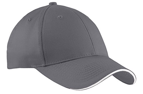 Port & Company Unisex-Adult Sandwich Bill Cap CP85 -Charcoal/Wh One Size