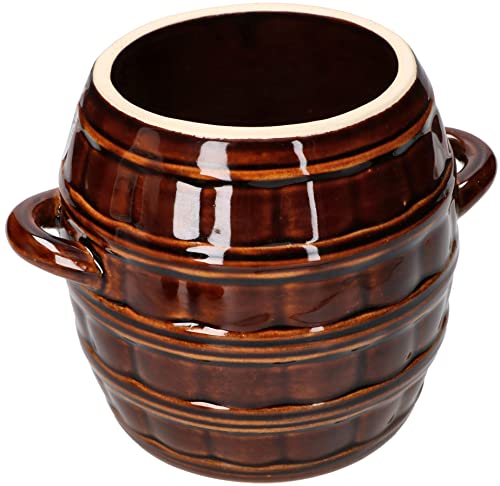 KOTARBAU Pentola in Ceramica 2,5L Marrone per Fermentazione