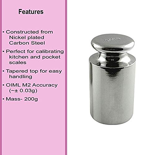 American Weigh Scales Calibration Weight For Aws Digital Scale, Carbon Steel, Chrome Finish, 200G (200Wgt) #TOP2