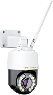 MICROSEVEN Open Source 14x Optical Zoom 5MP PTZ IP Camera,3.5 in,WiFi+PoE, Motion,PTZ auto-Tracking,Outdoor,Spotlight,IR,Active Deterrence,2-Way Audio,FTP, 256gb Slot,Broadcasting on YouTube,Meta