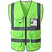 Produktbild JKSafety Neun Taschen Unisex Hohe Sichtbarkeit Warnweste Reflektierende Weste Reißverschluss EN ISO 20471 Grüne (M)