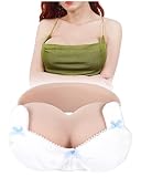 Funxzior Strapless Breast Plates Crossdresser Silicone Filled Breastplate Tube Top Fake Boob False Breasts for Trans Women D Cup M Size Gel Filler, Beige