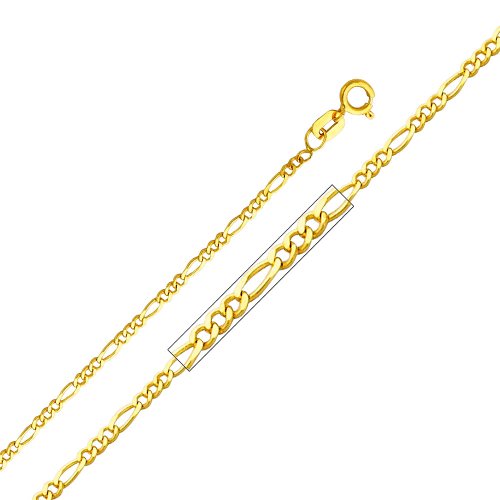 The World Jewelry Center 14k Two Tone Gold Jesus Cross Religious Pendant with 1.6mm Figaro Chain Necklace - Image 5