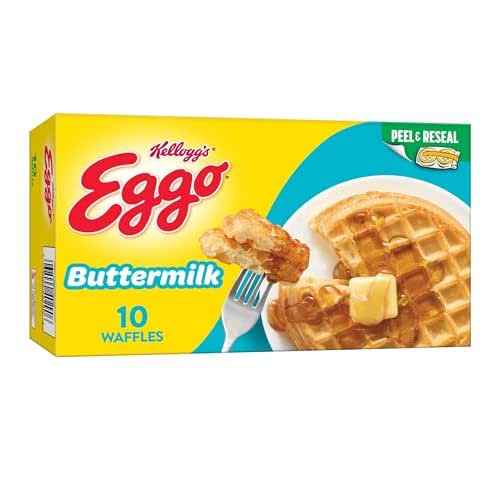 Eggo Frozen Waffles, Frozen Breakfast, Breakfast Food, Buttermilk, 12.3oz Box