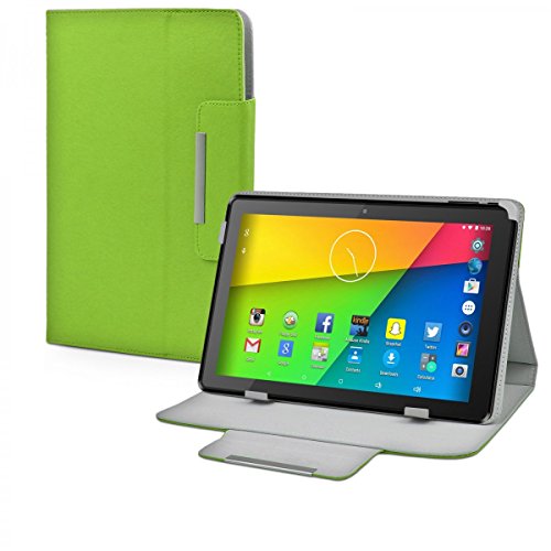 eFabrik Tasche für Time2 TC1050G Schutzhülle Schutz Case Hülle Cover Schutztasche Etui Ständer Funktion Leder-Optik grün Cover