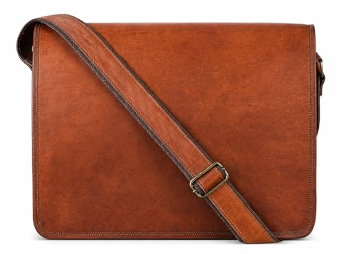 american blue sacoche besace en cuir sacoche ordinateur portable, cartable, sac à bandoulière véritable à bandoulière (11X9X3)