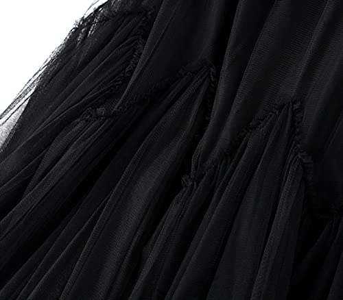 Women's Layered Midi Skirt,Fairy Elastic Waist A Line Tutu Tulle Skirt Princess Petticoat3