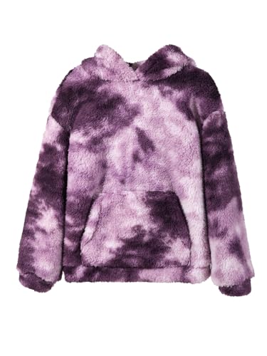 Image of Makkrom Boys Girls Sherpa Fleece Hoodies Pullover Sweatshirts with Pockets | Fuzzy Soft, Cozy Warm, Kids Hoodie Outfits, Kangaroo Pocket, Solid, Tie-Dye, Casual, Loose, Toddler, little Kid, Big Kid