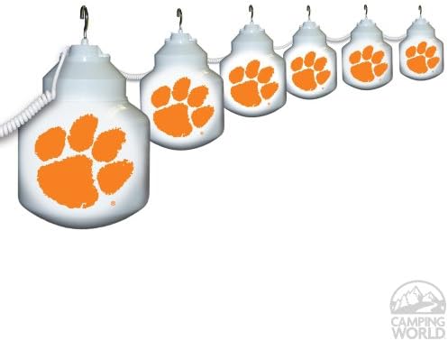 Collegiate Patio Globe Lights, 6 light set - Clemson