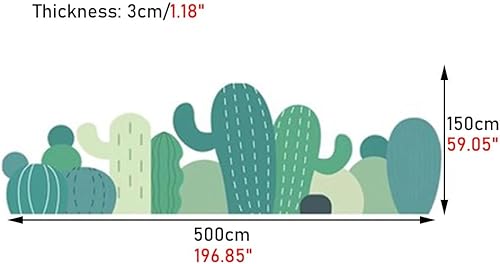 Miniatura 10 de Paneles de pared 3D de dibujos animados de cactus 3D, pegatinas de pared suaves anticolisionespapel pintado, acolchado de pared para jardines de