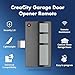 CreaCity 2 for Chamberlain LiftMaster Craftsman Garage Door Opener Remote 373LM 371LM 973LM 971LM Universal, Black, GR062V