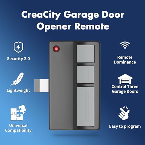 CreaCity 2 for Chamberlain LiftMaster Craftsman Garage Door Opener Remote 373LM 371LM 973LM 971LM Universal, Black, GR062V by CreaCity - Image 2