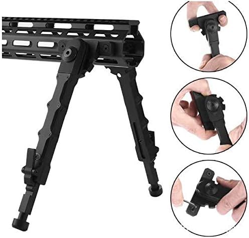 N / C Tactical Aluminum QD Airsoft Bipod, Bipod Black Aluminum V9 Tripod Two-Piece Bipod Airsoft Bipod for Camara Airsoft Scope Hunting