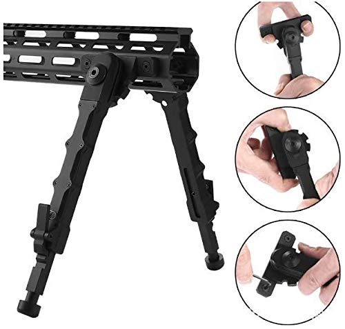 N / C Bipied Tactique en Aluminium QD Airsoft, bipied en Aluminium Noir V9 trépied bipied bipied Airsoft bipied pour la Chasse à la portée Camara Airsoft