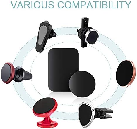 MENNYO Metal Plate 12 Pack for Magnetic Phone Car Holder Mount Cradle Stand, Universal Replacement Thin Metal Plate with Adhesive for Phone Magnet - 6 Round and 6 Rectangle