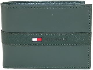 Tommy Hilfiger Men's RFID Blocking 100 Percent Leather Slimfold Wallet Bi-Fold, Tan Zed, One Size